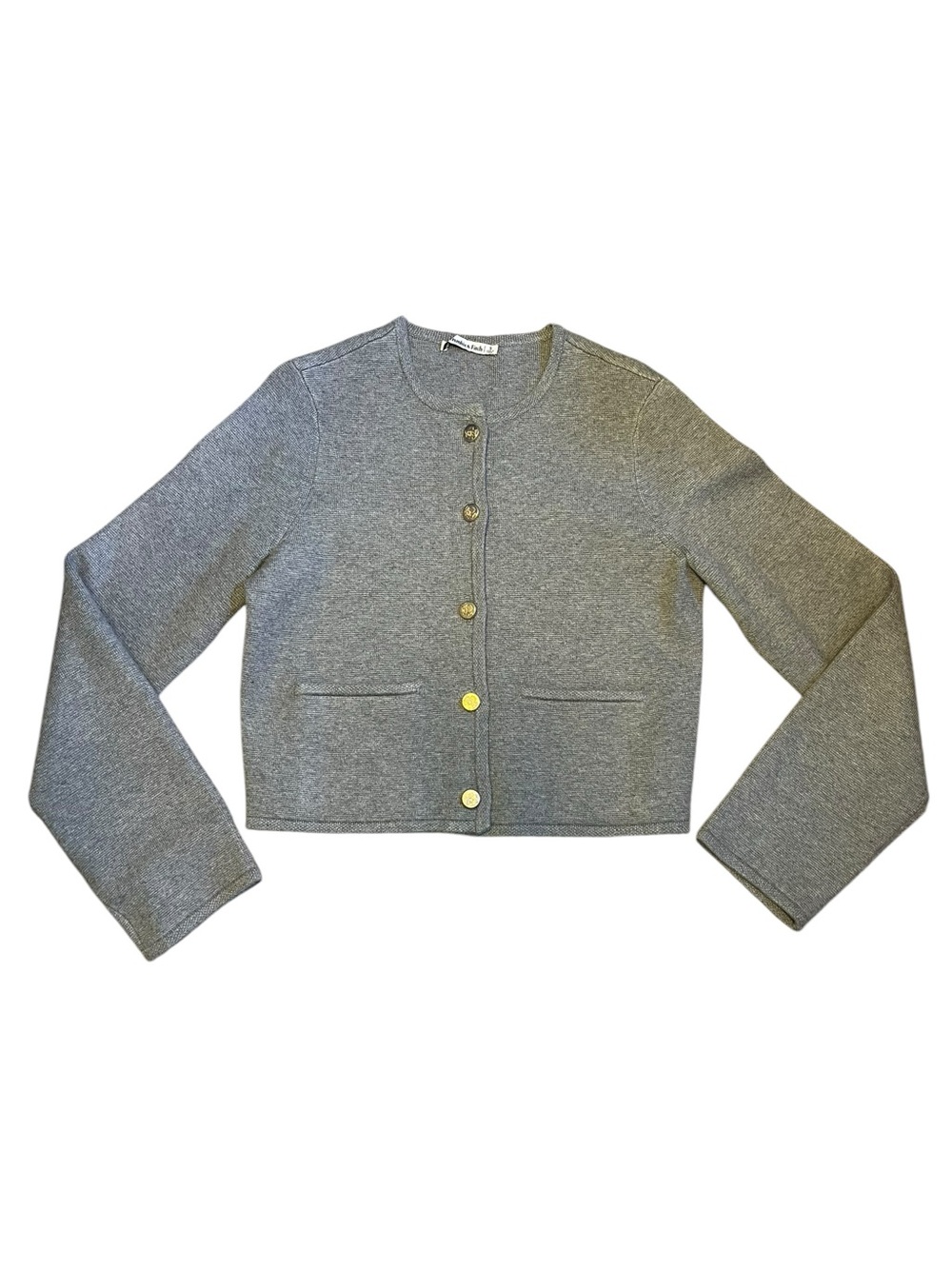 Abercrombie & Fitch Gray with Gold Button Up Cardigan
